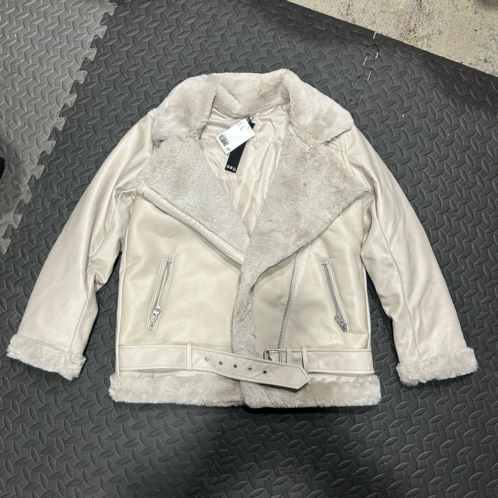 Fur leather jacket
